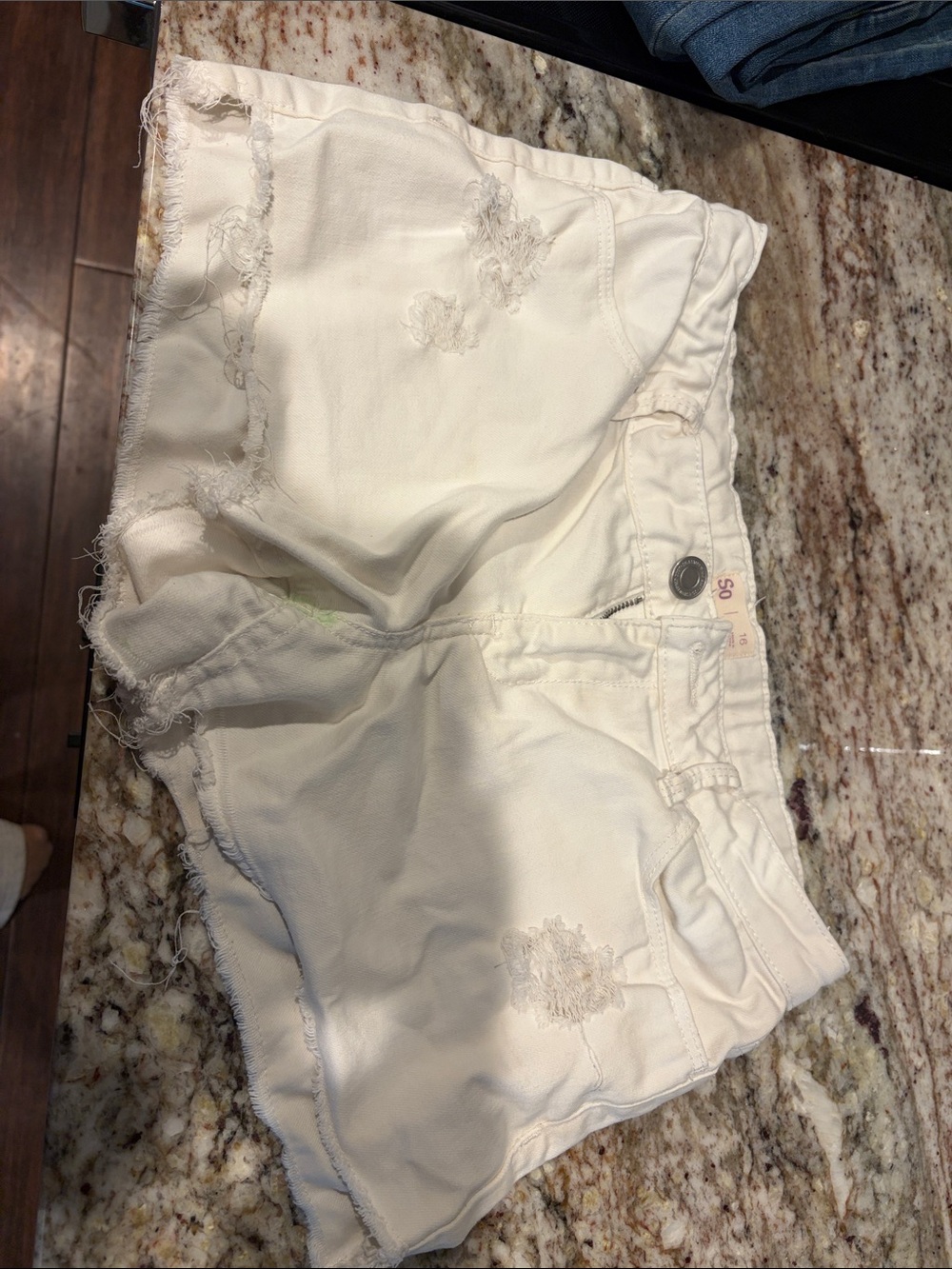SO White Distressed Denim Cutoff Shorts